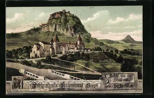 AK Singen, Hohenwiel mit Umgebung