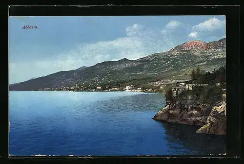 AK Abbazia, Ortsansicht mit dem Meer