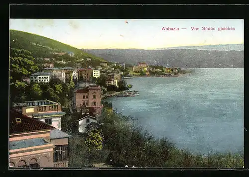 AK Abbazia, Blick auf die Stadt von Süden
