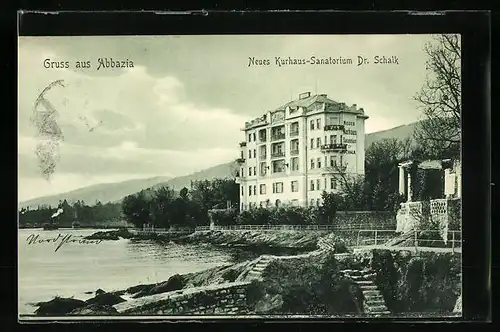 AK Abbazia, Neues Kurhaus-Sanatorium Dr. Schalk
