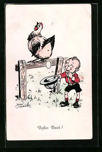 Künstler-AK Jack Number: Besten Dank!