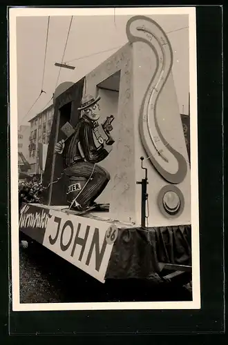 AK Umzugswagen beim Fasching