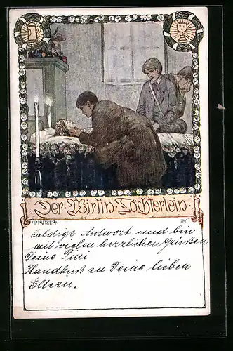 Künstler-AK Ernst Kutzer: Der Wirtin Töchterlein