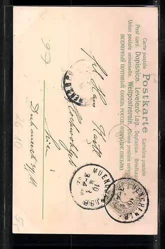 Künstler-AK Alfred Mailick: Waldpartie mit Blumen-Dekor