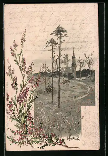 Künstler-AK Alfred Mailick: Landschaft mit Kirche