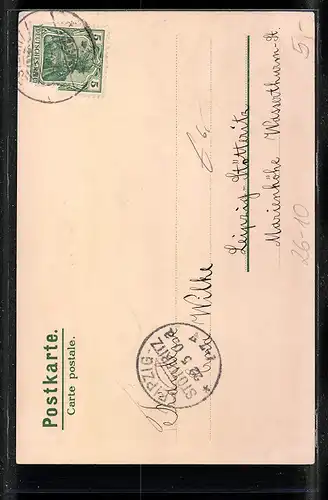 Künstler-AK Alfred Mailick: Waldpartie mit Blumen-Dekor