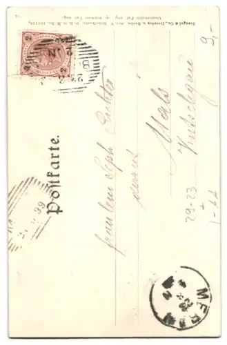 Relief-AK Bozen, Blick auf Burg Runkelstein