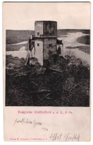 Relief-AK St. Andrä-Wördern, Burgruine Greifenstein