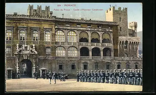 AK Monaco, Palais du Prince, Garde d`Honneur Carabiniers