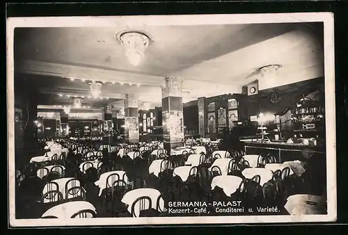 AK Berlin, Konzert-Café, Conditorei und Varieté Germania-Palast, Belle-Alliance-Strasse
