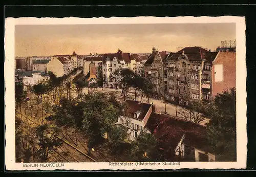 AK Berlin-Neukölln, Richardplatz aus der Vogelschau