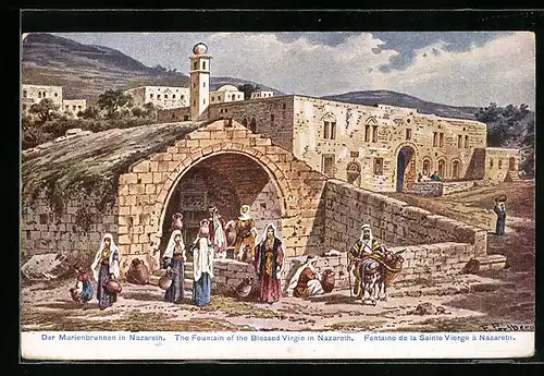 Künstler-AK Friedrich Perlberg: Der Marienbrunnen in Nazareth