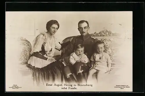 AK Ernst August Herzog von Braunschweig nebst Familie