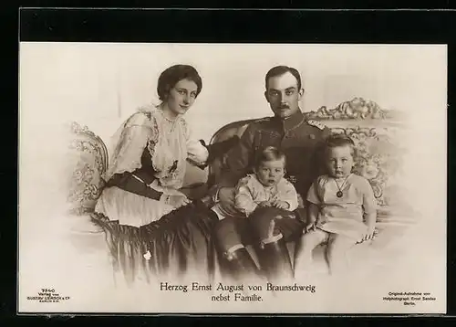 AK Ernst August Herzog von Braunschweig nebst Familie