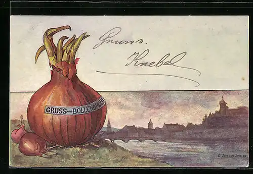 Künstler-AK sign. C. Jezler-Keller: Gruss aus Böllenopolis