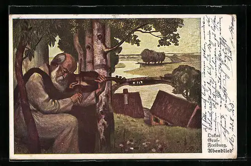 Künstler-AK sign. Oskar Graf-Freiburg: Abendlied