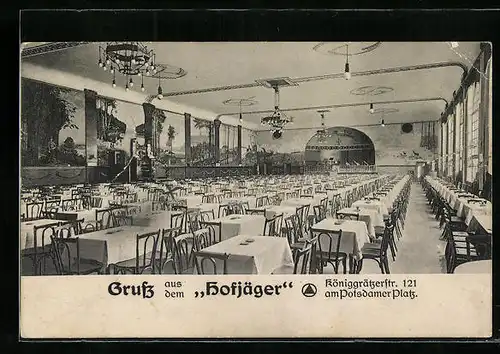 AK Berlin, Gasthaus Hofjäger, Königgrätzerstrasse 121, Innenansicht