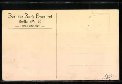 Künstler-AK Berlin, Gasthaus Berliner Bock-Brauerei 1888, Erstes Konzert der Garde-Kürassiere