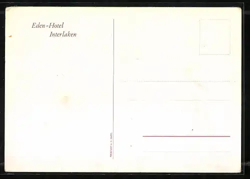 AK Interlaken, Blick auf das Eden-Hotel