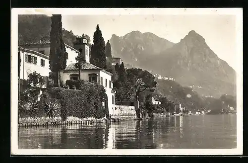 AK Oria /Lago di Lugano, Ortsansicht mit See und Berggipfeln