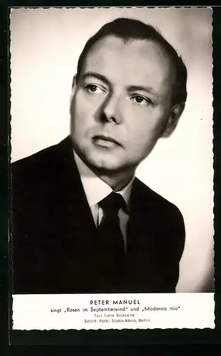 AK Musiker Peter Manuel in schwarzweiss fotografiert