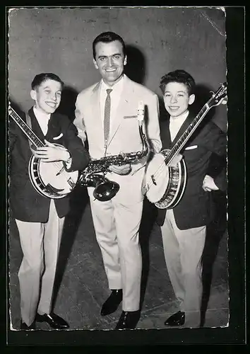 AK Musiker Jan und Kjeld mit Max Greger in schwarzweiss fotografiert