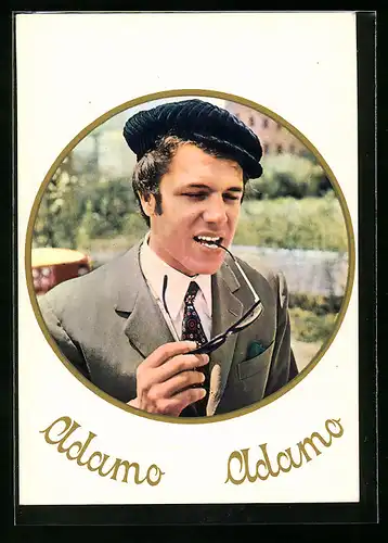 AK Musiker Adamo mit Krawatte und Brille in der Hand