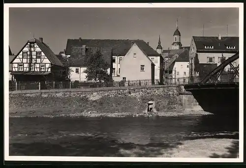 Fotografie Brück & Sohn Meissen, Ansicht Rosswein a. d. Mulde, Blick auf die Wohnhäsuer an der Muldenstrasse