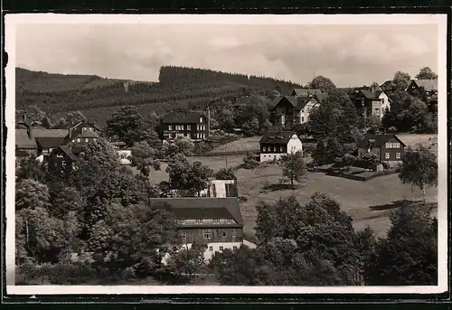 Fotografie Brück & Sohn Meissen, Ansicht Bärenfels i. Erzg., Blick in den Ort mit Cafe und Conditorei
