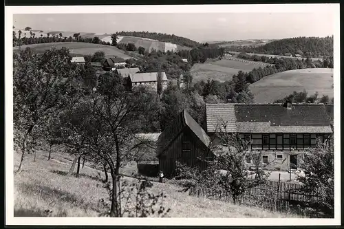 Fotografie Brück & Sohn Meissen, Ansicht Rothschönberg, Partie im Ort mit Wohnhäusern