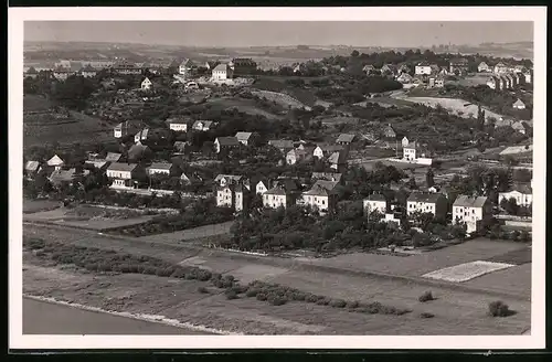 Fotografie Brück & Sohn Meissen, Ansicht Meissen-Spaar, Blick auf den Ortsteil mit Wohnhäusern und Gasthof zur Wachtel