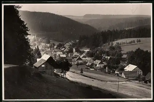 Fotografie Brück & Sohn Meissen, Ansicht Wildenthal i. Erzg., Blick in den Ort mit Wohnhäusern