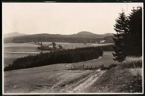 Fotografie Brück & Sohn Meissen, Ansicht Auersberg i. Erzg., Blick nach dem Gasthaus Waldschänke