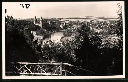 Fotografie Brück & Sohn Meissen, Ansicht Rochlitz, Blick nach dem Ort von der Bastei