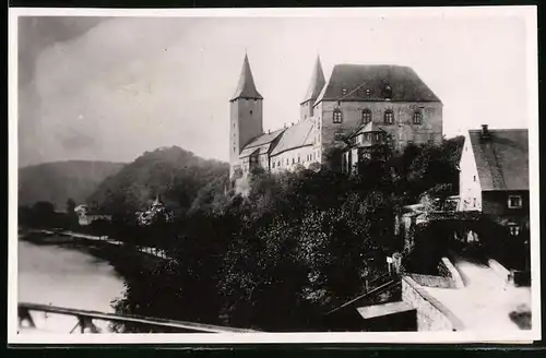 Fotografie Brück & Sohn Meissen, Ansicht Rochlitz i. Sa., Blick auf die Rückseite des Schlosses