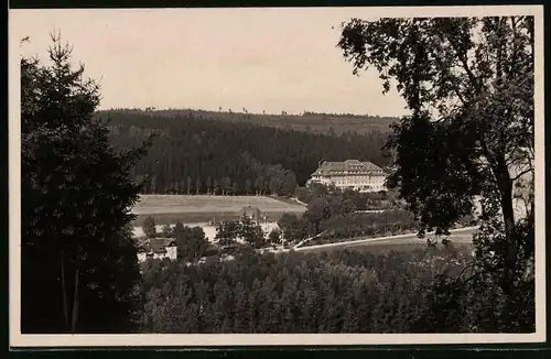 Fotografie Brück & Sohn Meissen, Ansicht Bad Elster, Blick auf das Kurheim Reichsbahn und Friedrich-August-Heim