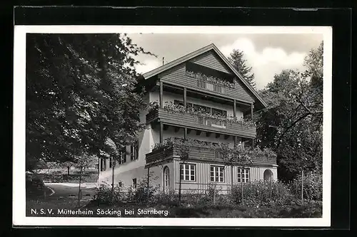 AK Söcking bei Starnberg, Balkone des N.S.V. Mütterheims