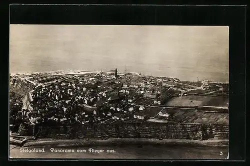 AK Helgoland, Panorama vom Flugzeug aus