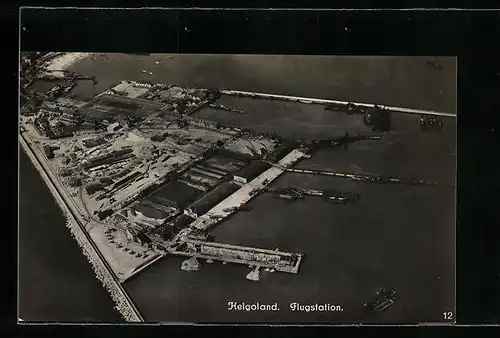 AK Helgoland, Flugstation vom Flugzeug aus