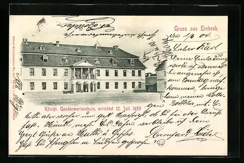AK Einbeck, Königliche Gendarmerieschule errichtet 1899