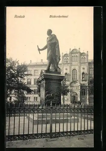 AK Rostock, Blick zum Blücherdenkmal