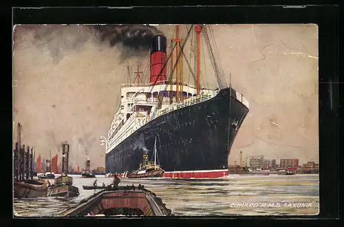 AK Passagierschiff RMS Saxonia der Cunard Line