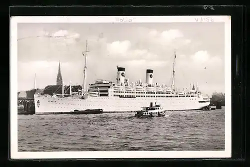 AK Passagierschiff MS Italia im Hamburger Hafen