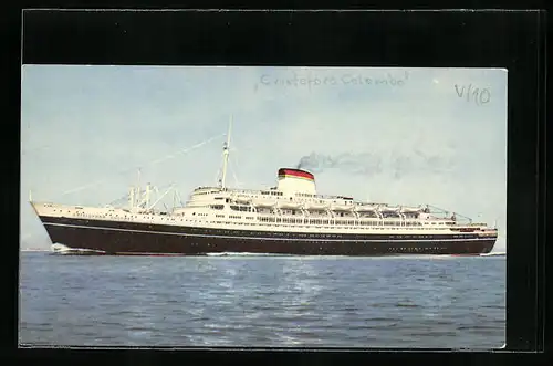 AK Passagierschiff Cristoforo Colombo auf hoher See