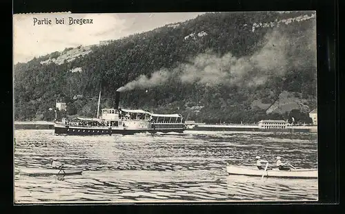 AK Bregenz a. B., Dampfer Greif sticht in See