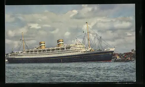 AK Rotterdam, Passagierschiff SS Nieuw Amsterdam im Hafen ankernd