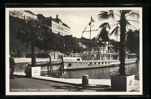 AK Meersburg am Bodensee, Dampfer Oesterreich im Hafen