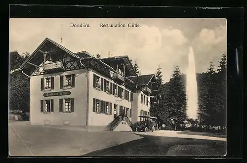 AK Dornbirn, Restauration Gütle mit Springbrunnen