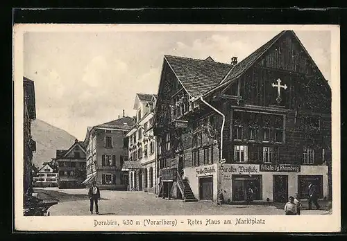 AK Dornbirn, Rotes Haus am Marktplatz