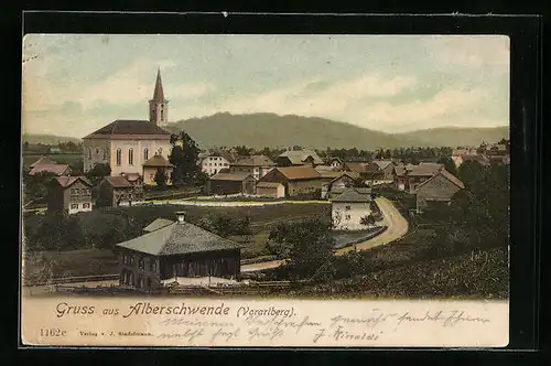 AK Alberschwende, Ortsansicht mit Kirche